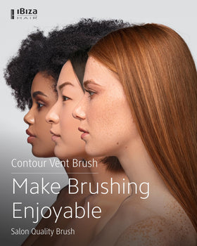 Ibiza Hair Contour Vent Brush side view highlighting curved contour