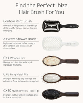 Ibiza Hair Contour Vent Brush soft-touch carbon handle for comfortable grip