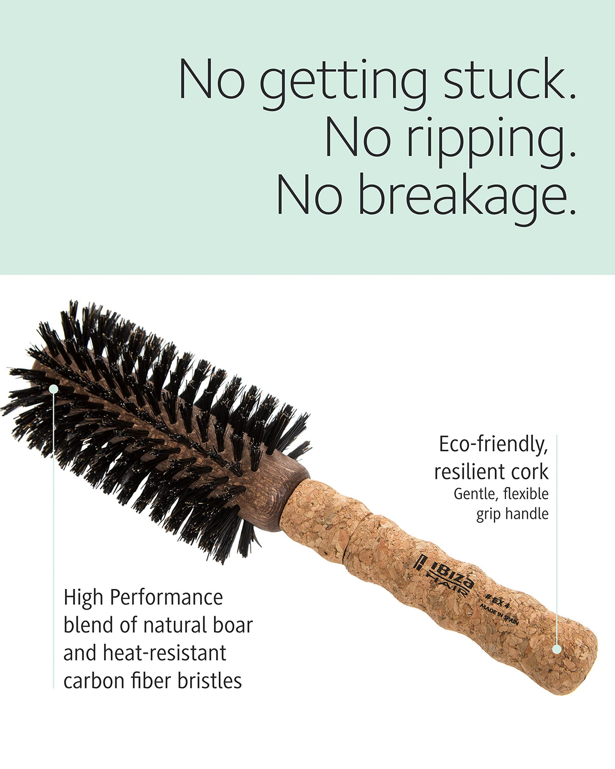 Ibiza Hair EX4-65mm brush with heat resistant bristles for fast styling