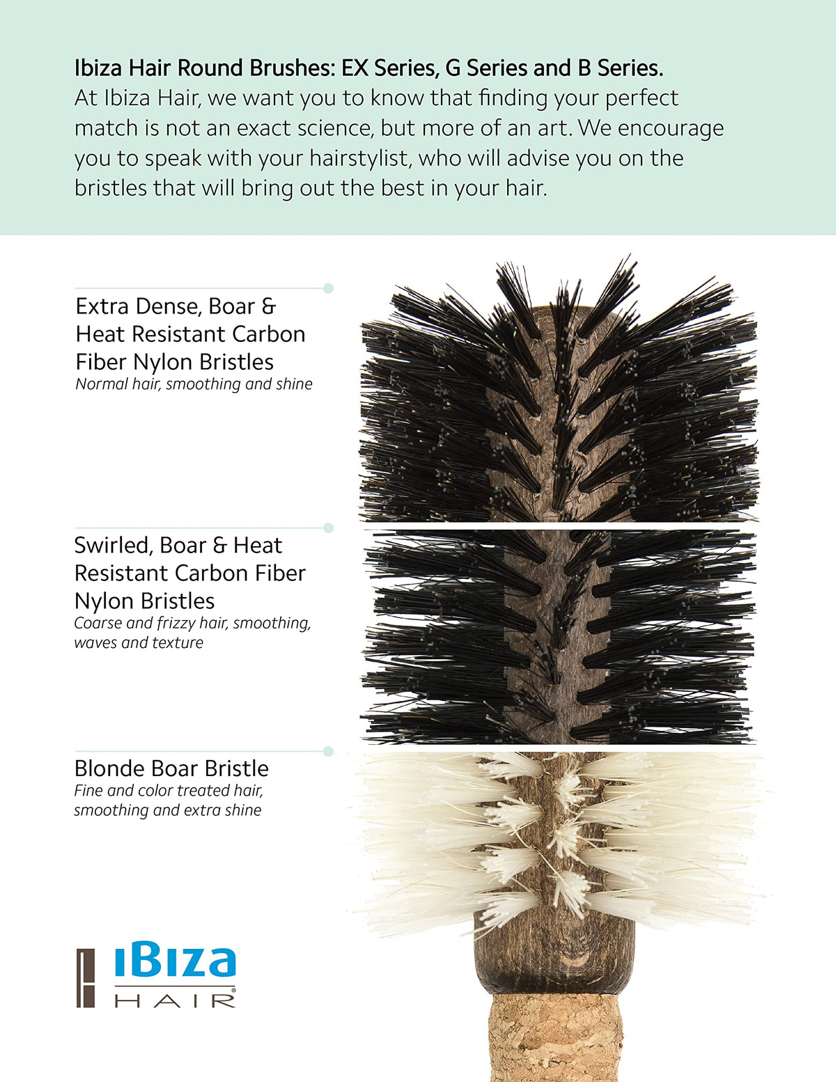 Ibiza Hair texture and shine round brush for polished hair