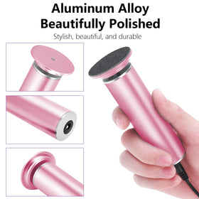 I.B.N G electric foot file replaceable sandpaper discs close-up showing easy attachment for quick setup and maintenance.