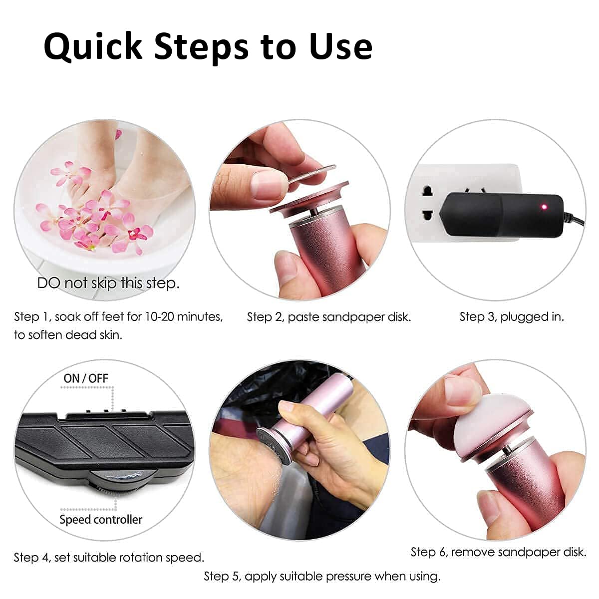 I.B.N G electric foot file speed control dial visible for precise settings.