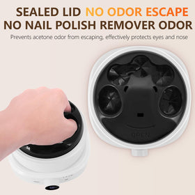 IBN G electric nail soaking bowl with lid demonstrating odor control and safer use.