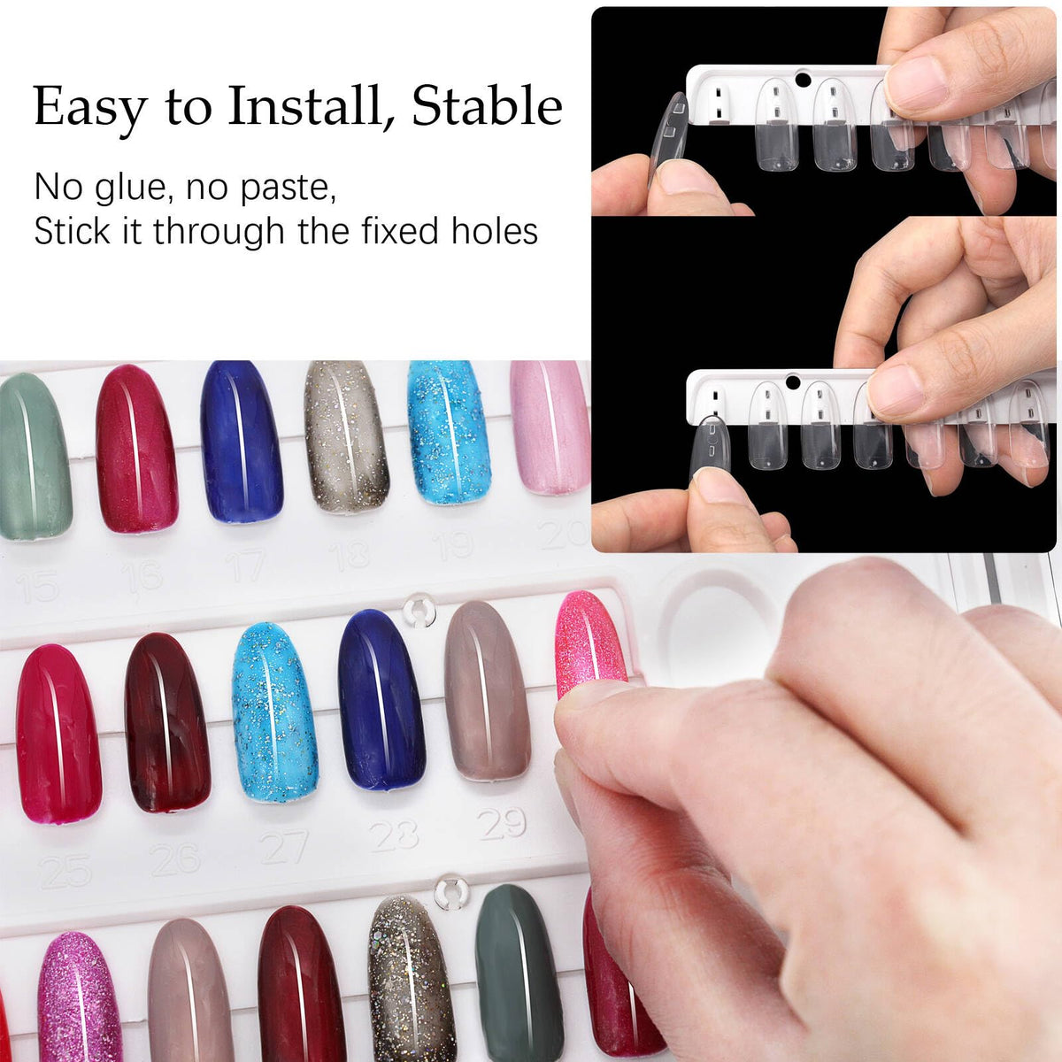 IBN G Nail Color Display Book C10 inside pages demonstrate easy, reusable swatch organization