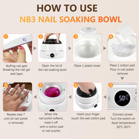 IBN G nail soak bowl enabling warm hand soaks and safer polish removal.
