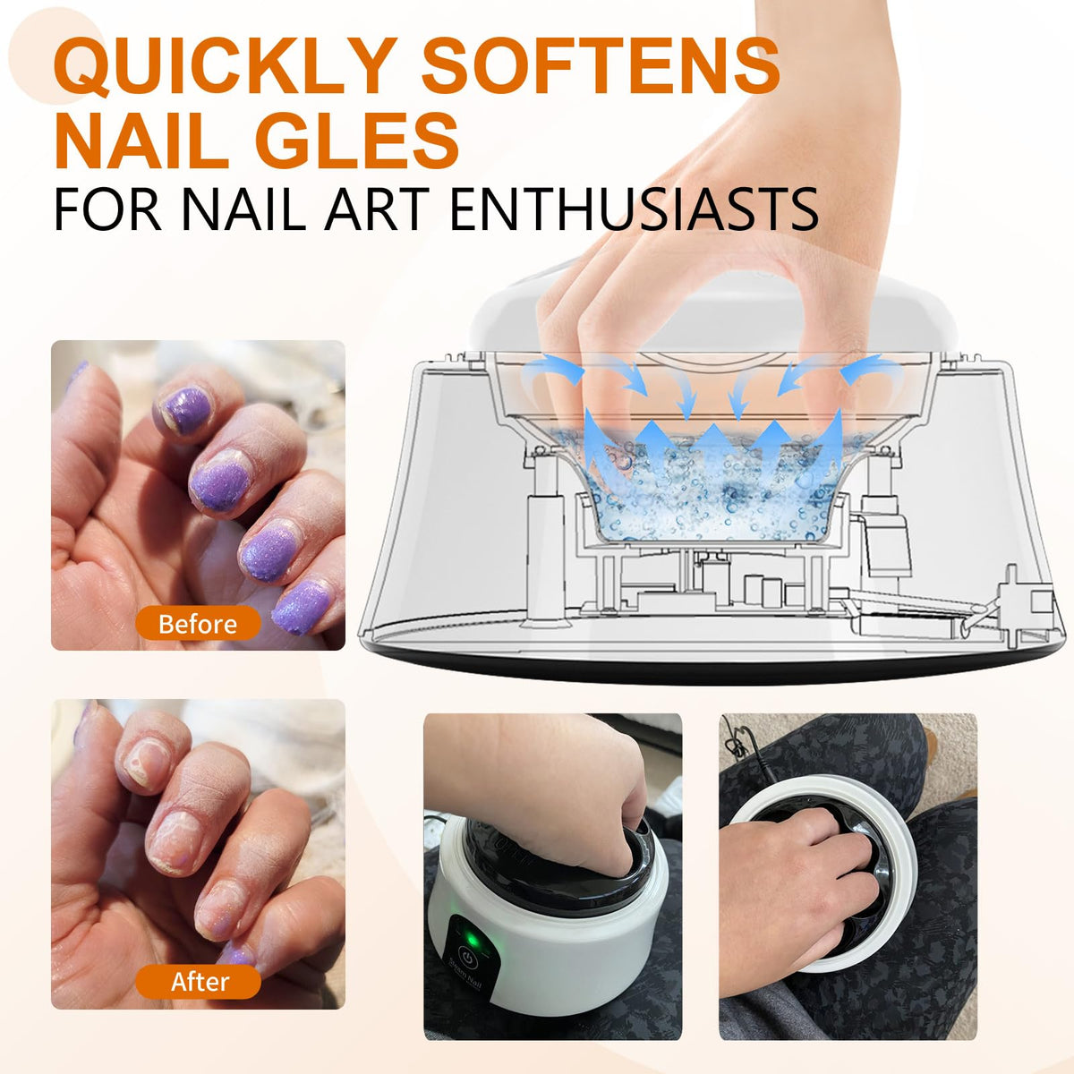 I·B·N G nail soaking bowl with lid preserves odor control