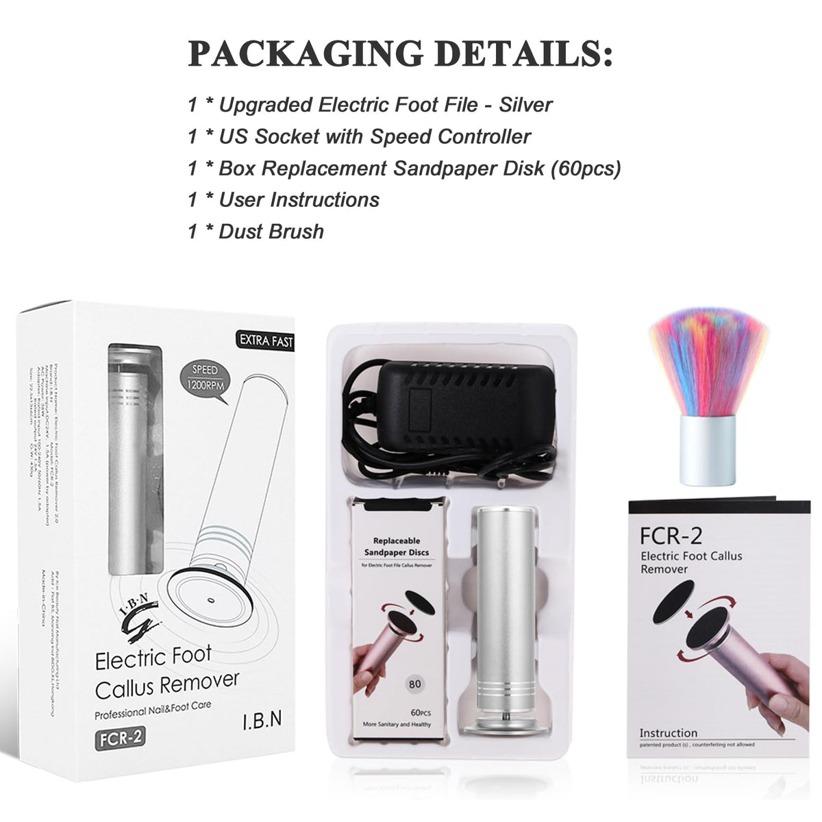 I·B·N G ibng upgraded dust brush for quick cleanup after foot care.
