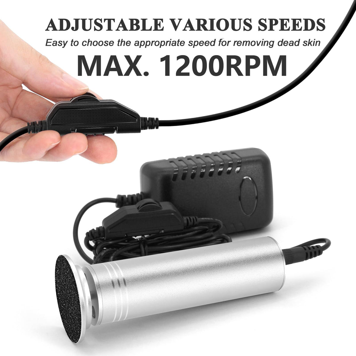 I·B·N G ibng upgraded electric callus remover side view highlighting compact form.