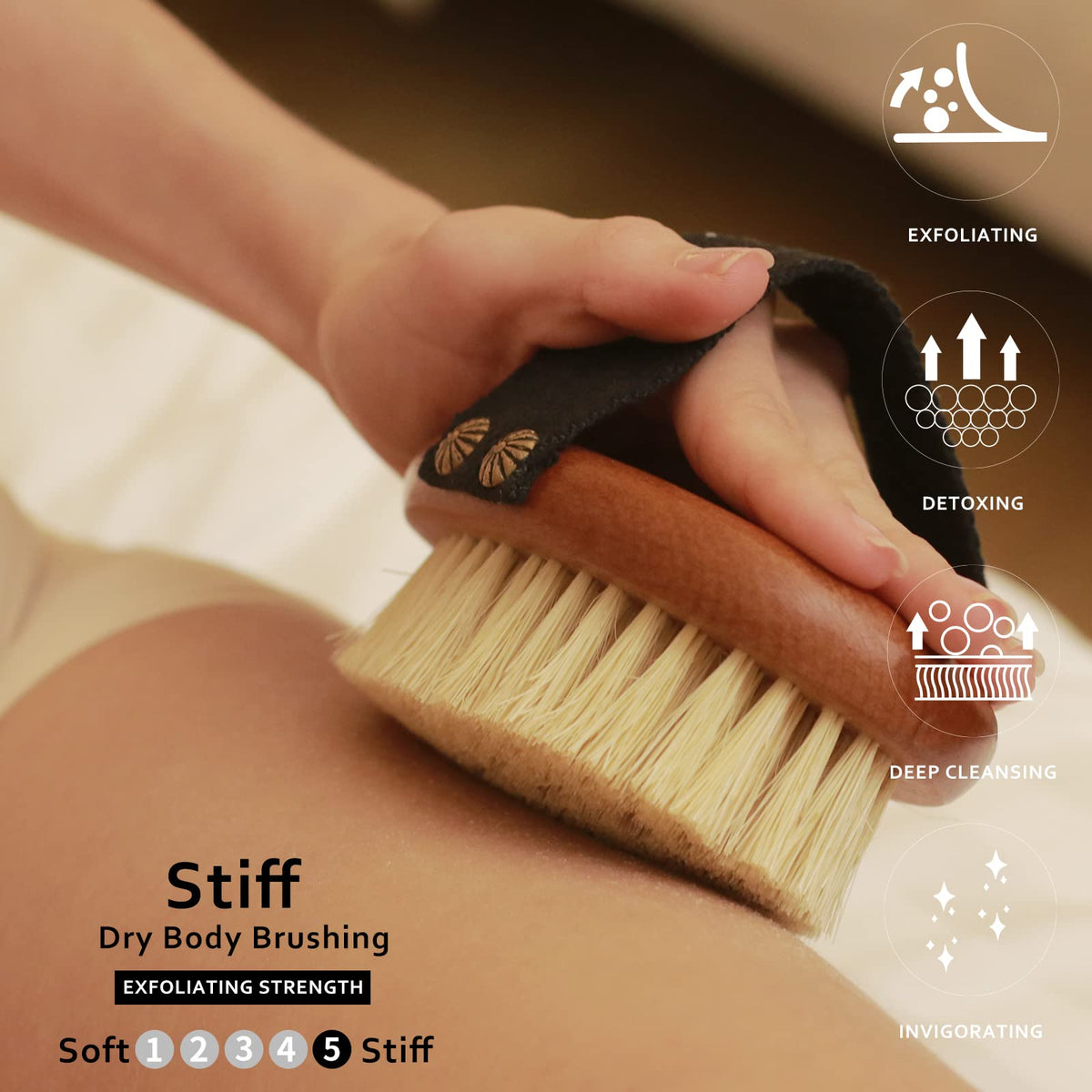 ICANdOIT dry brush wooden handle with non-slip grip