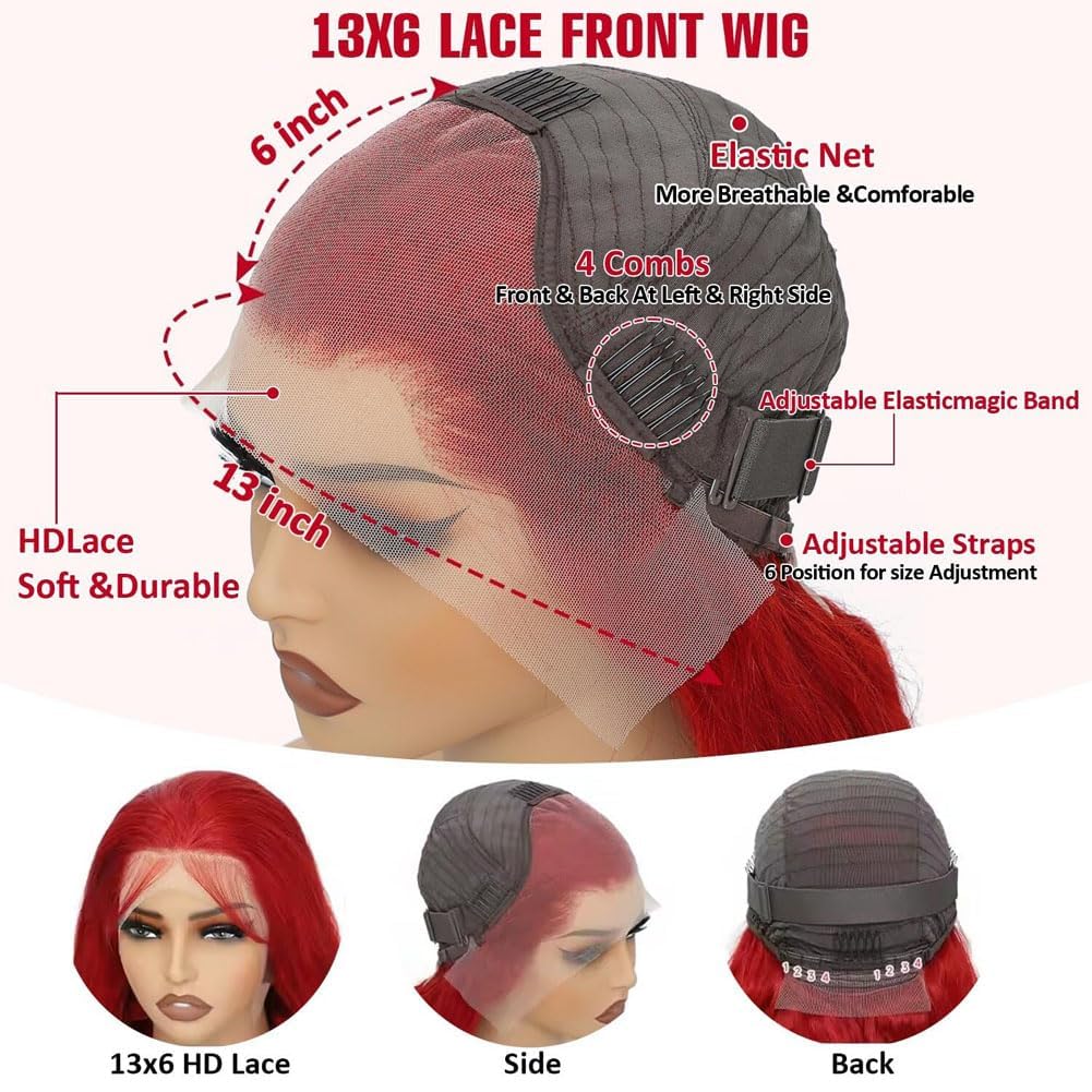 Ice Pear 200-density red wig delivers full, luxurious volume.