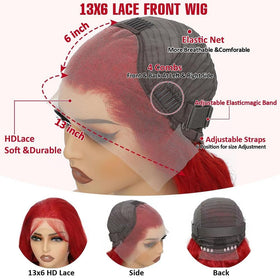 Ice Pear 200-density red wig delivers full, luxurious volume.