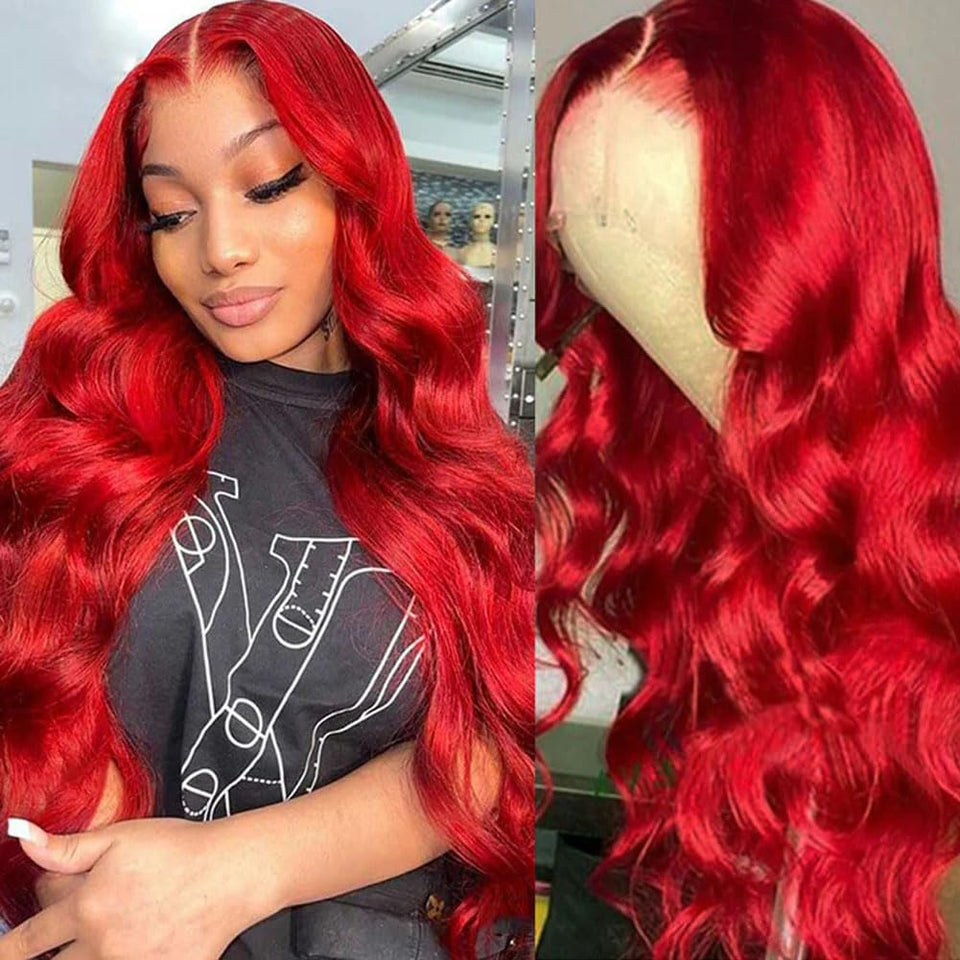 Ice Pear 30 inch red body wave wig for natural daily wear
