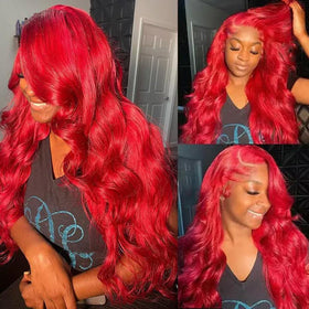 Ice Pear red wig cap with four combs ensures secure, comfortable fit.