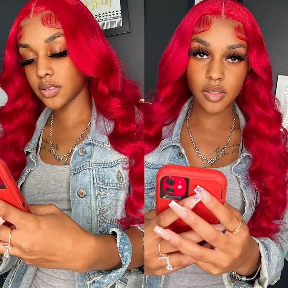 Ice Pear red wig ideal for events and daily looks.