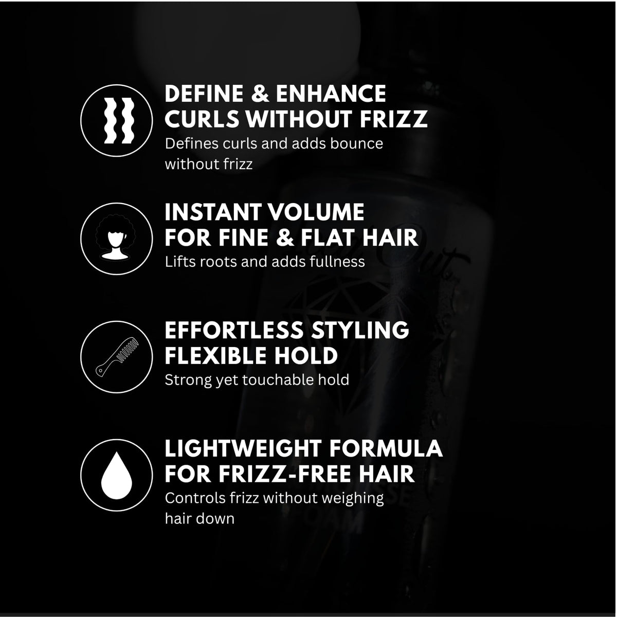 Iced Out Silk Mousse Foam close-up highlighting airy texture and volume boost.