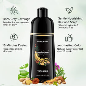 ICEMOUNTAIN natural herbal extracts label highlights nourishing botanicals for hair