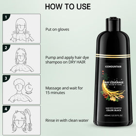 ICEMOUNTAIN packaging highlights ammonia free and paraben free formula