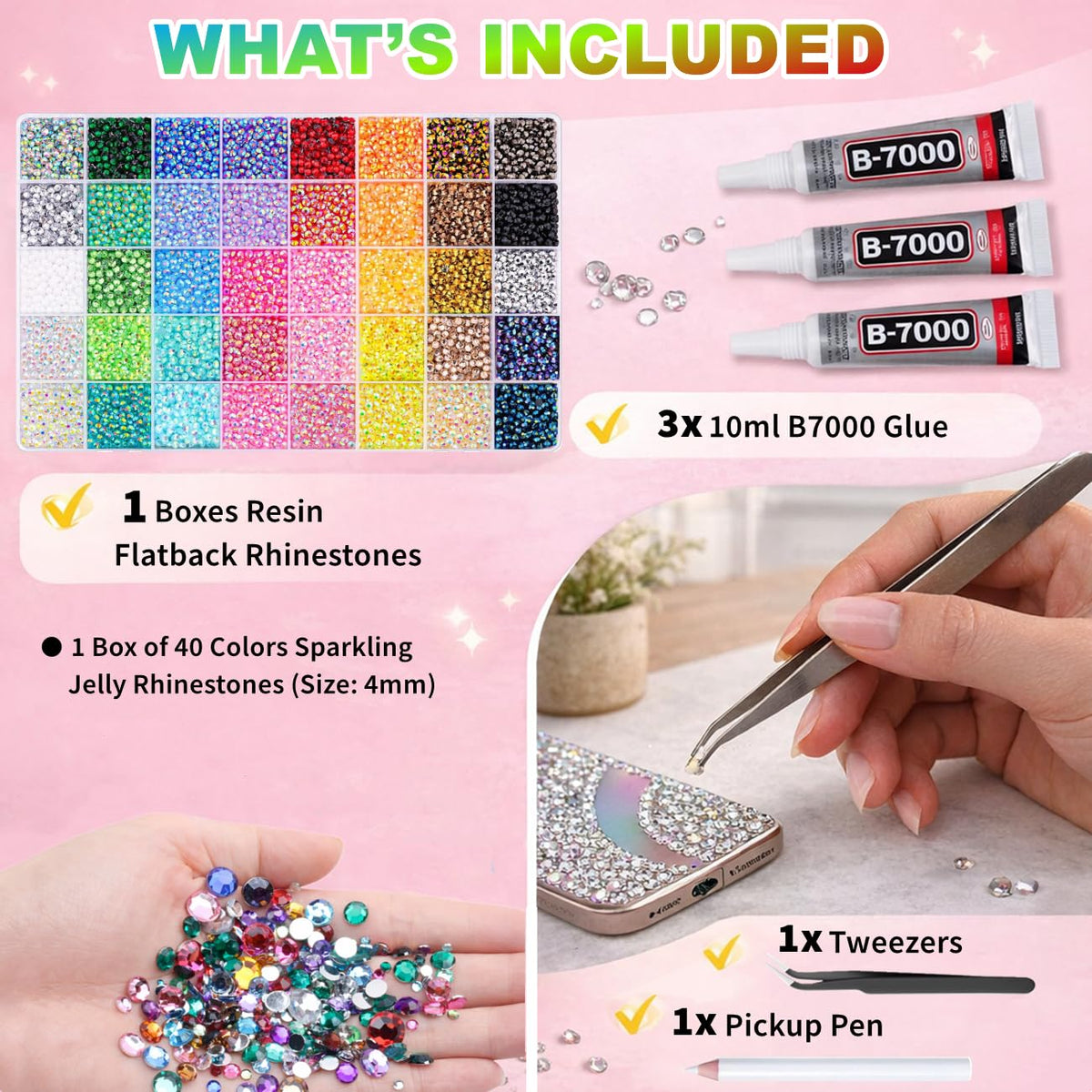 Ichiha 40 colors multicolor rhinestones add sparkle to clothing and accessories.