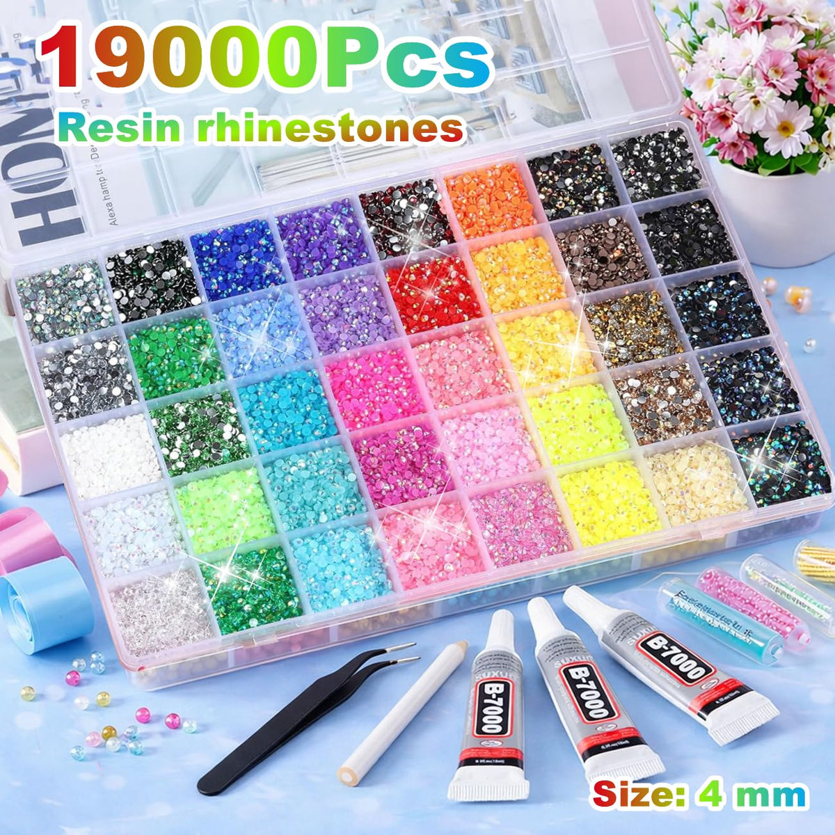 Ichiha bedazzler kit contents for starting DIY rhinestones project.
