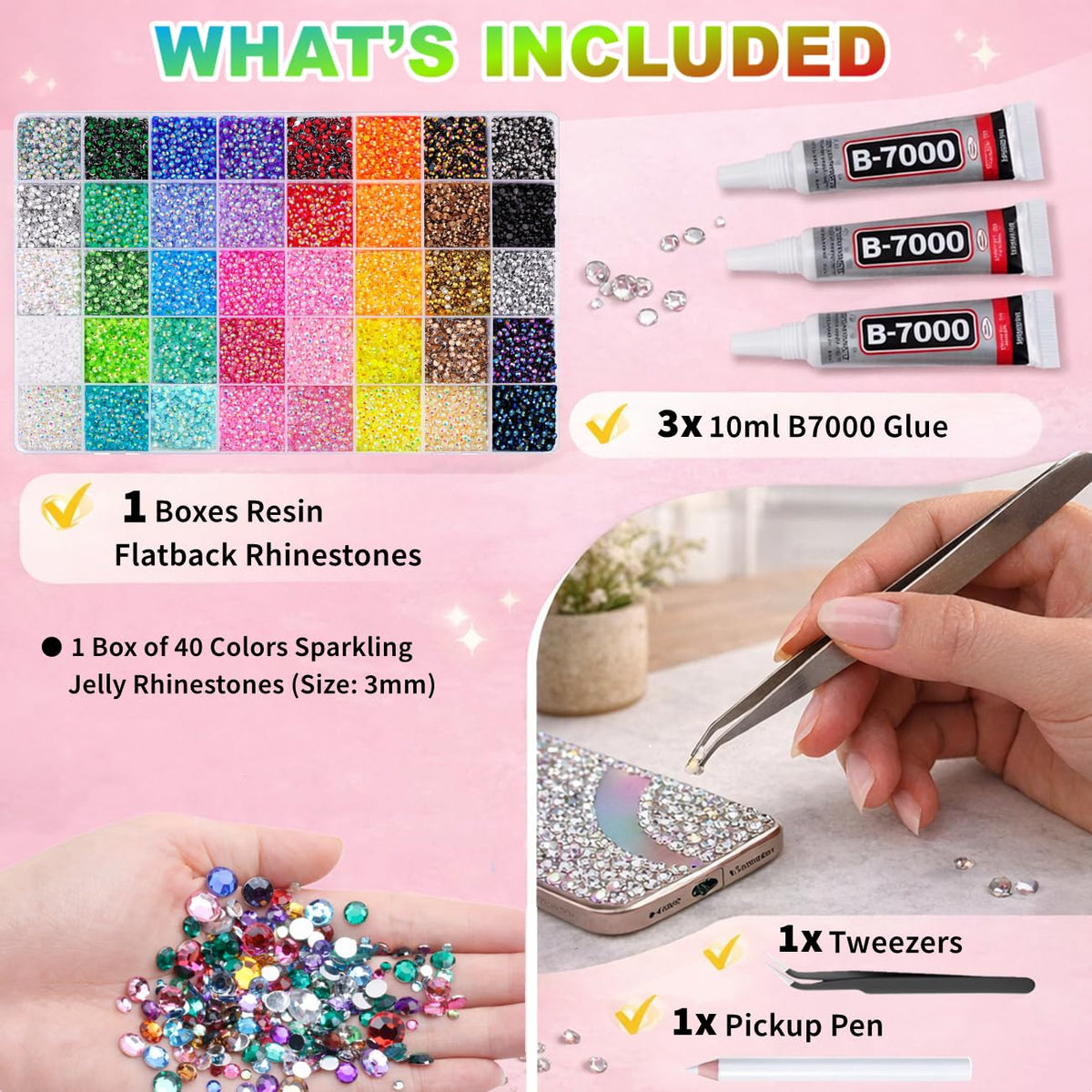 Ichiha precision tweezers for precise rhinestone placement