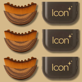 Icon Patch Lymphatic Contour Brush on the face for a refreshed look