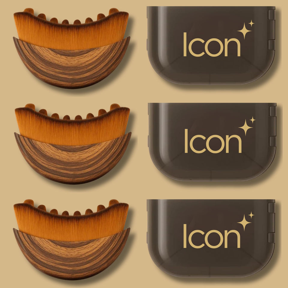 Icon Patch Lymphatic Contour Brush on the face for a refreshed look