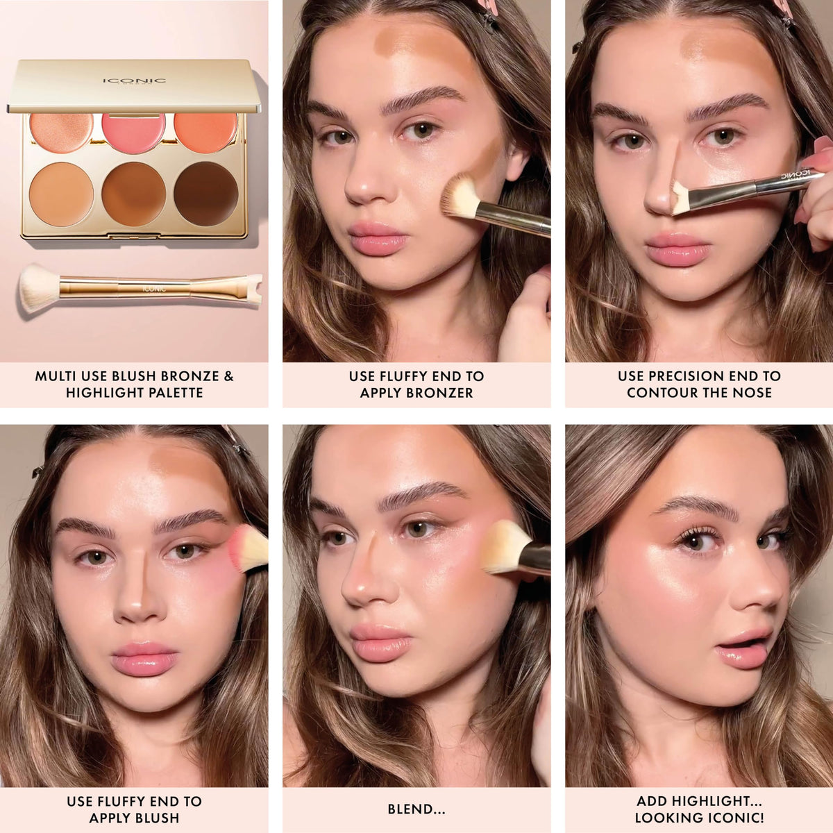 ICONIC LONDON bronzer light cream swatch for subtle contour