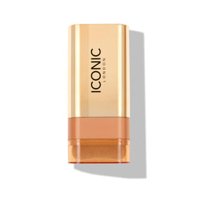 Iconic London Glow All Over Melting Balm Stick packaging highlights vegan formula and pearl glow.