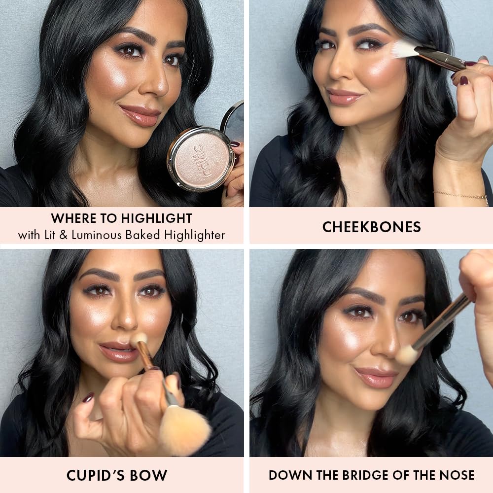 Highlight on the high points of the face for a natural glow.