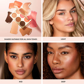ICONIC LONDON peach blush cream swatch on cheek for warm glow