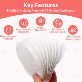 ICOTLE Large Oval Cotton Pads close-up texture for gentle skin care