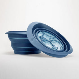 Icy-Mojo facial cold plunge bowl folds for travel and storage.