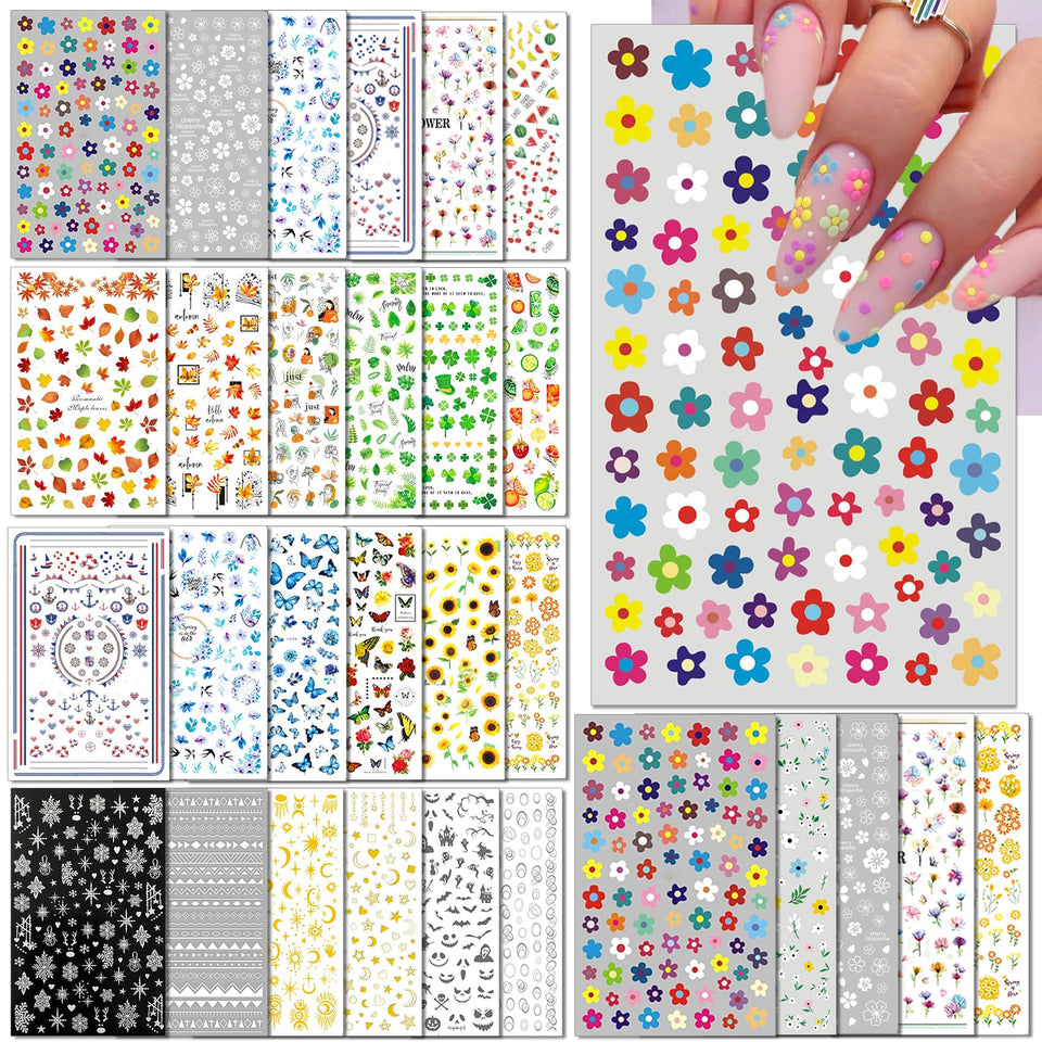 IDDFEVE all-holiday nail stickers for quick, at-home nail art with 30 sheets