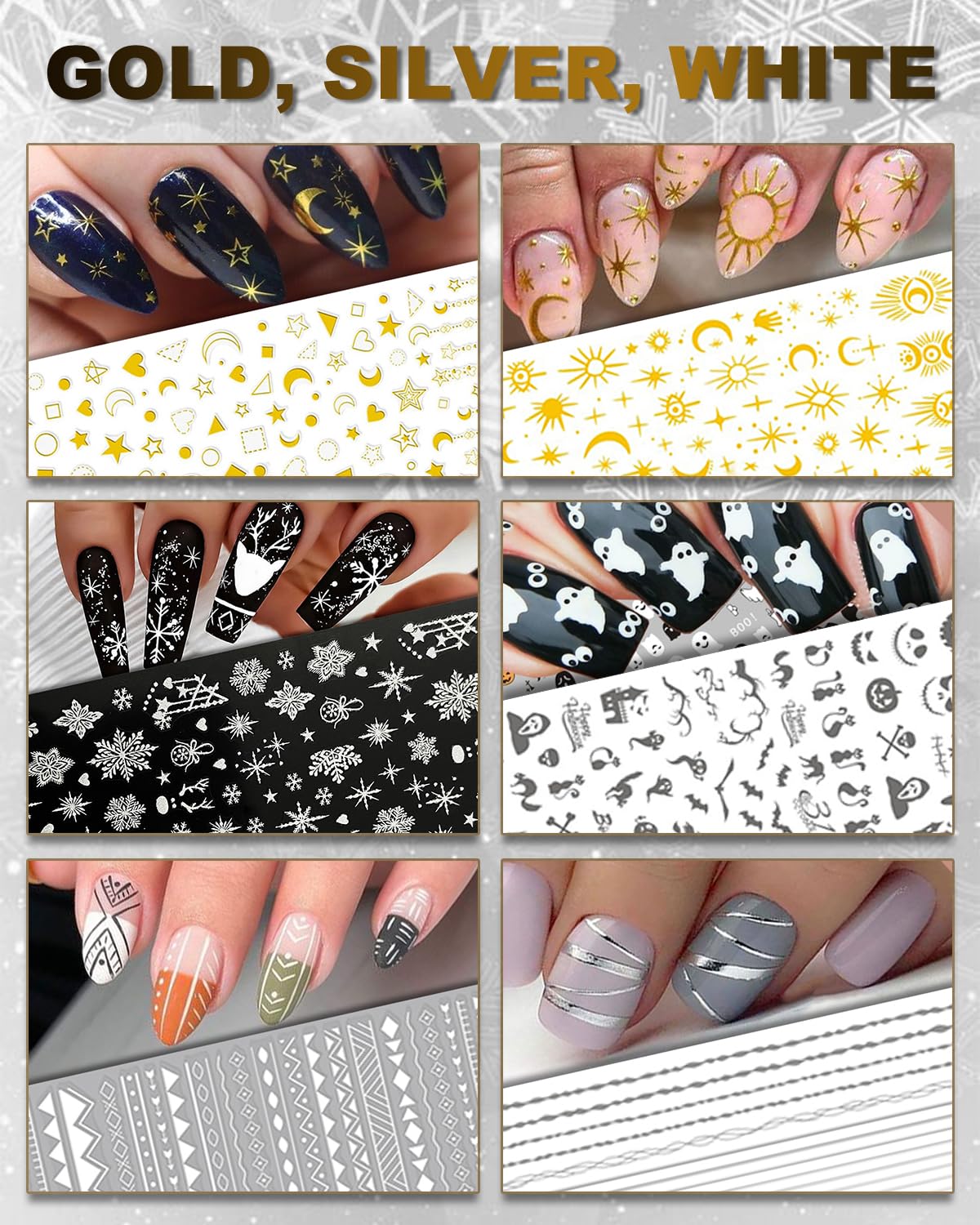 IDDFEVE christmas nail stickers spark festive nails with simple application