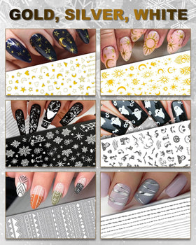 IDDFEVE christmas nail stickers spark festive nails with simple application