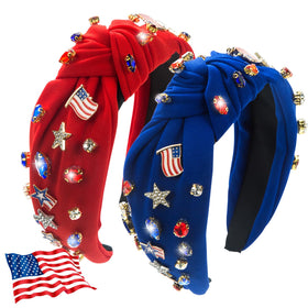 IDDFEVE blue rhinestone headband for festive Fourth of July styling and sparkly flair