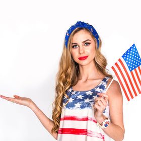 IDDFEVE USA flag stars hair hoop adds Americana charm to outfits