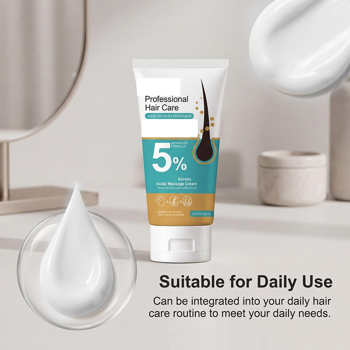 Identicalven scalp massage cream application image highlighting gentle massage for thinning areas