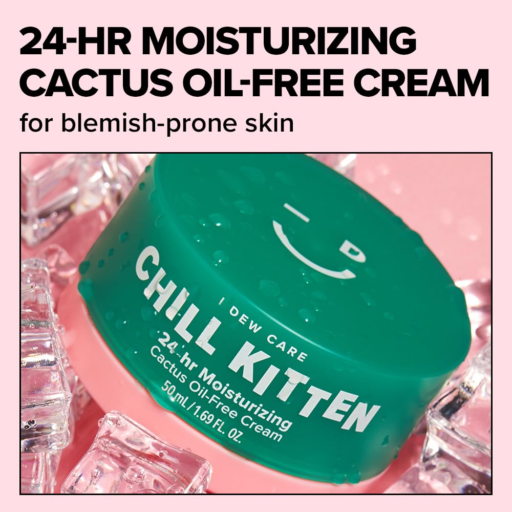 I DEW CARE Heartleaf Face Cream tub closeup shows the lightweight gel texture