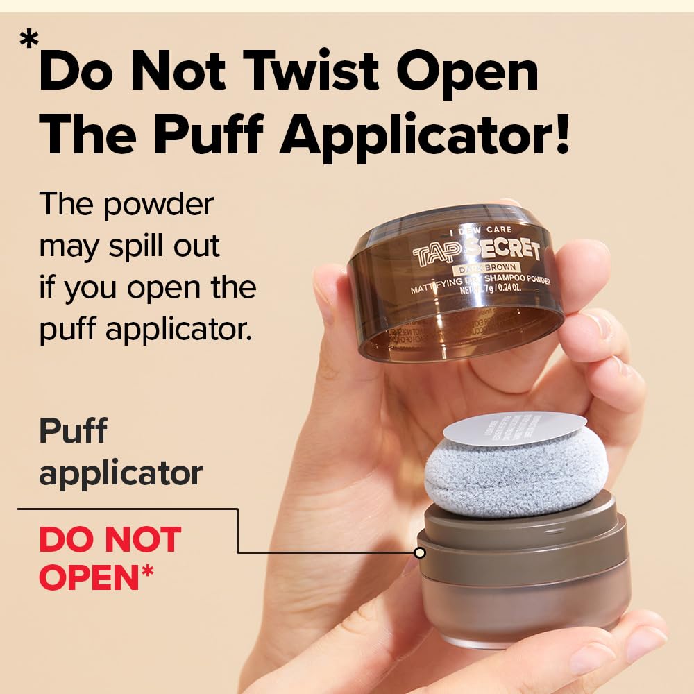 I DEW CARE Tap Secret Dark Brown swatch on hair shows deeper brunette shade.