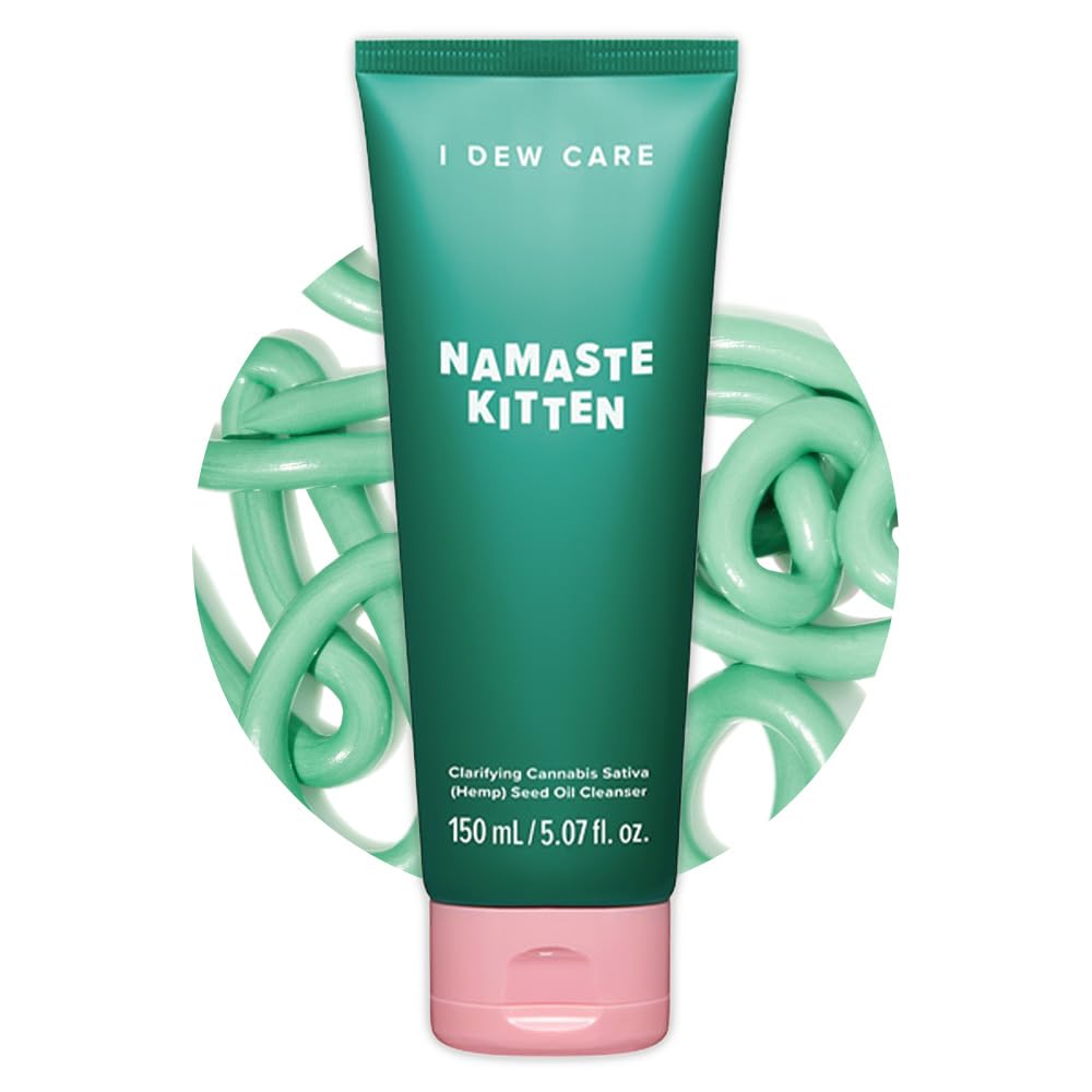I DEW CARE Namaste Kitten bottle shows a gentle cleanser for blemish-prone skin.