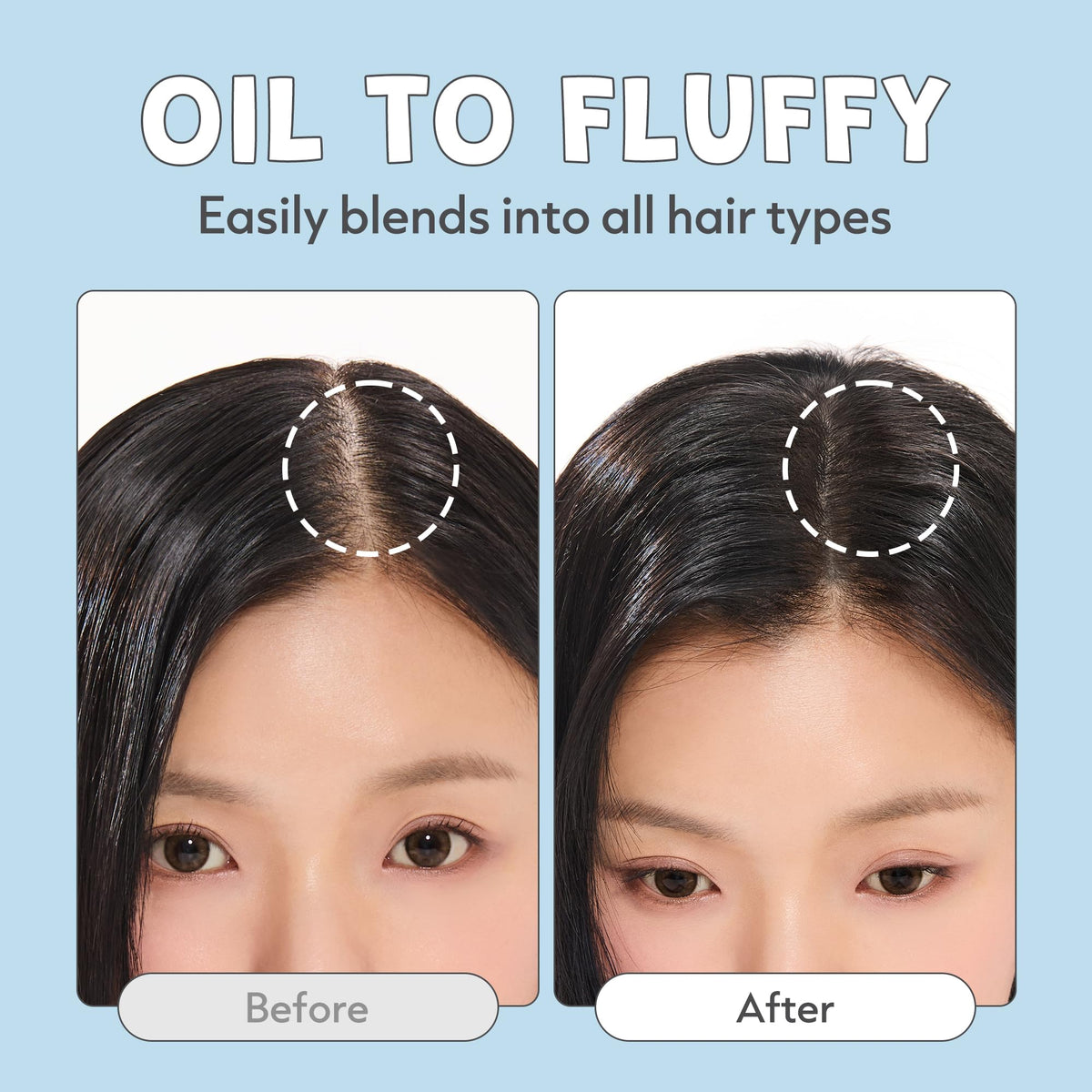 I DEW CARE Tap Secret Biotin Dry Shampoo brunette hair after use adds volume