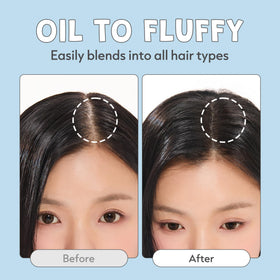 I DEW CARE Tap Secret Biotin Dry Shampoo brunette hair after use adds volume