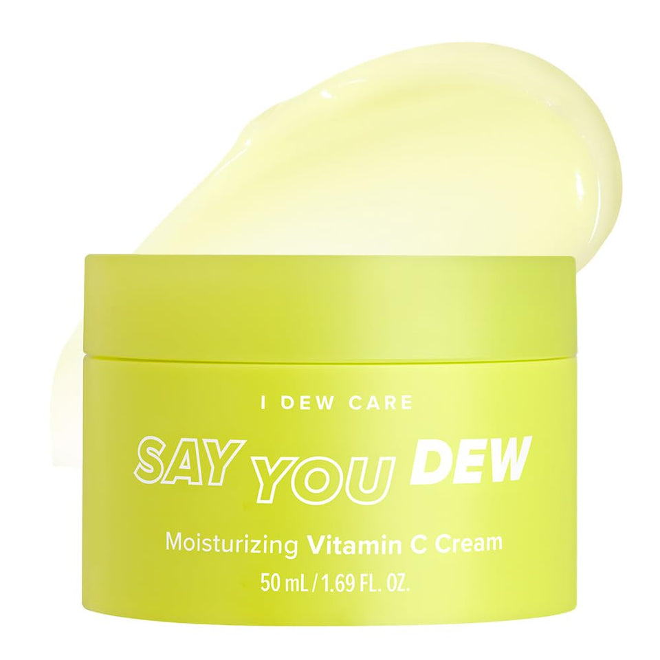 I DEW CARE Vitamin C Face Moisturizer Say You Dew tub for radiant, hydrated skin.