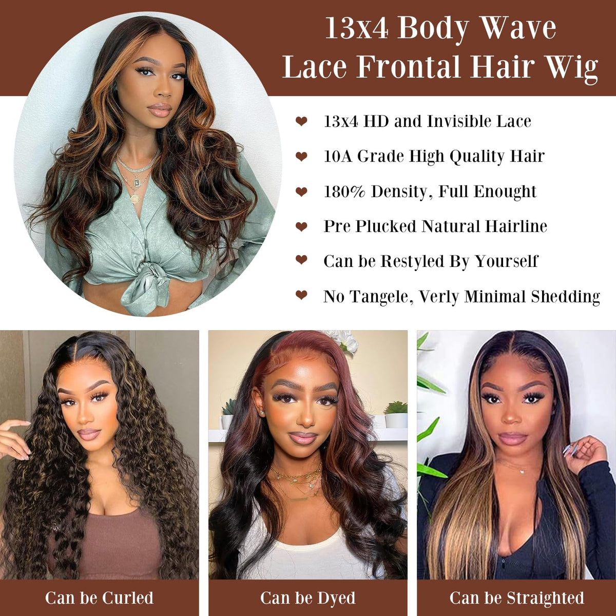 IDHERE 13x4 HD Lace Front Wig supports free parting and realistic scalp appearance.