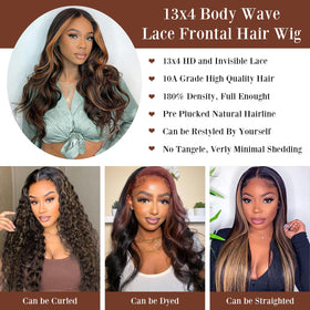 IDHERE 13x4 HD Lace Front Wig supports free parting and realistic scalp appearance.