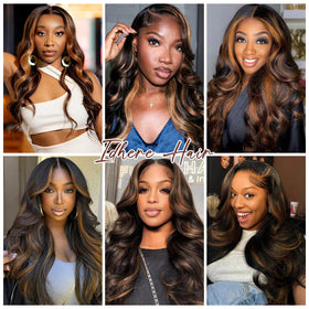 IDHERE Highlight Balayage Wig, 180% density for bold, natural-looking volume.