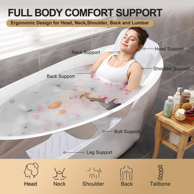 Idle Hippo bath pillow shows 13 suction cups for secure, slip-free placement.