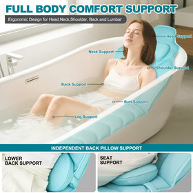 Idle Hippo pillow head and neck support enhances relaxation during baths.