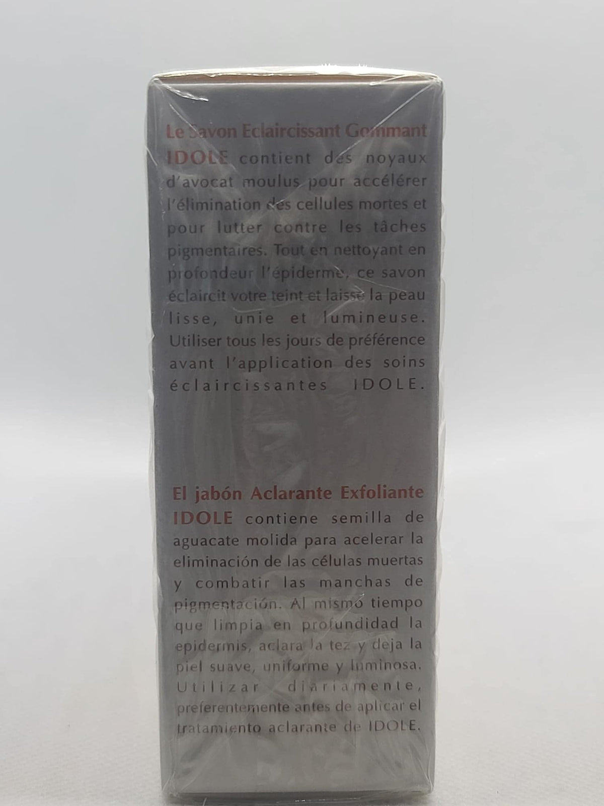 Usage shot shows Idole soap lather for cleansing the skin gently.
